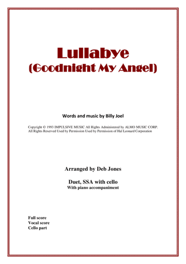 Lullabye (Goodnight, My Angel) (arr. Deb Jones)