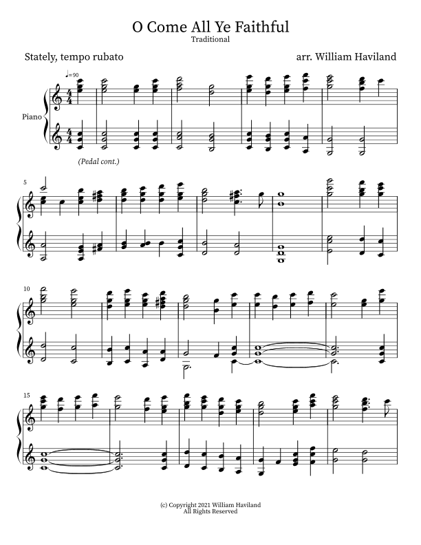 O Come All Ye Faithful (arr. William Haviland)