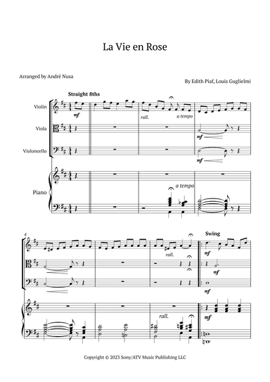 La Vie En Rose (arr. André Nusa)