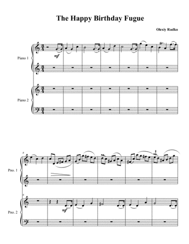 The Happy Birthday Fugue for 2 pianos