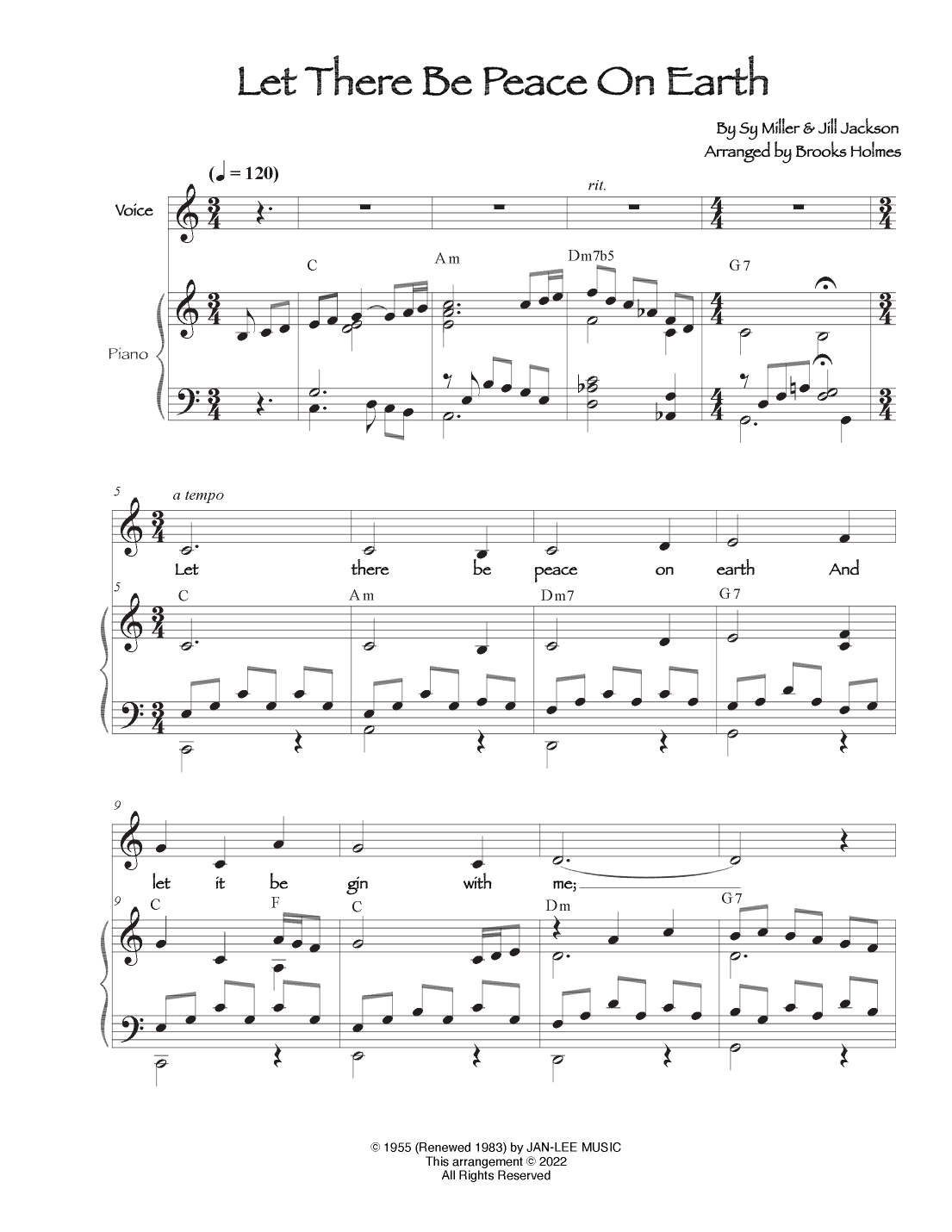 Let There Be Peace On Earth (arr. Brooks Holmes)