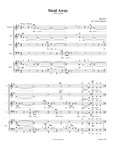 Steal Away (SATB) (arr. Curtis Hanson)