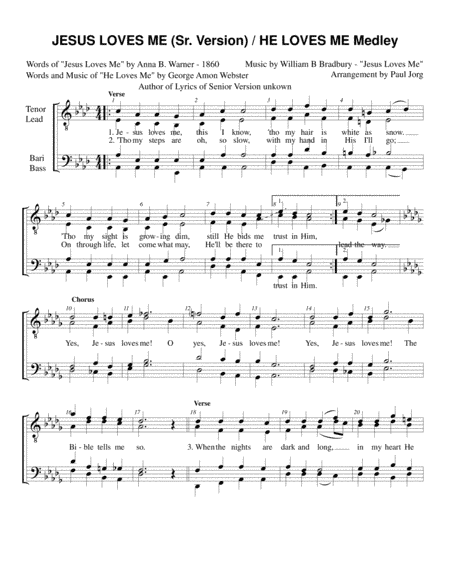 He Loves Me (arr. Paul A. Jorg)