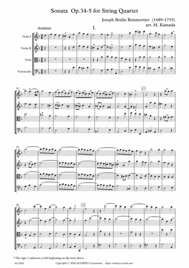 Sonata Op.34-5 for String Quartet (arr. Mikio Kamada)