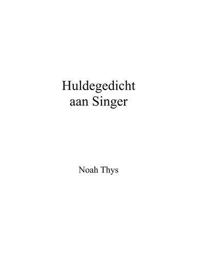 Huldegedicht aan Singer