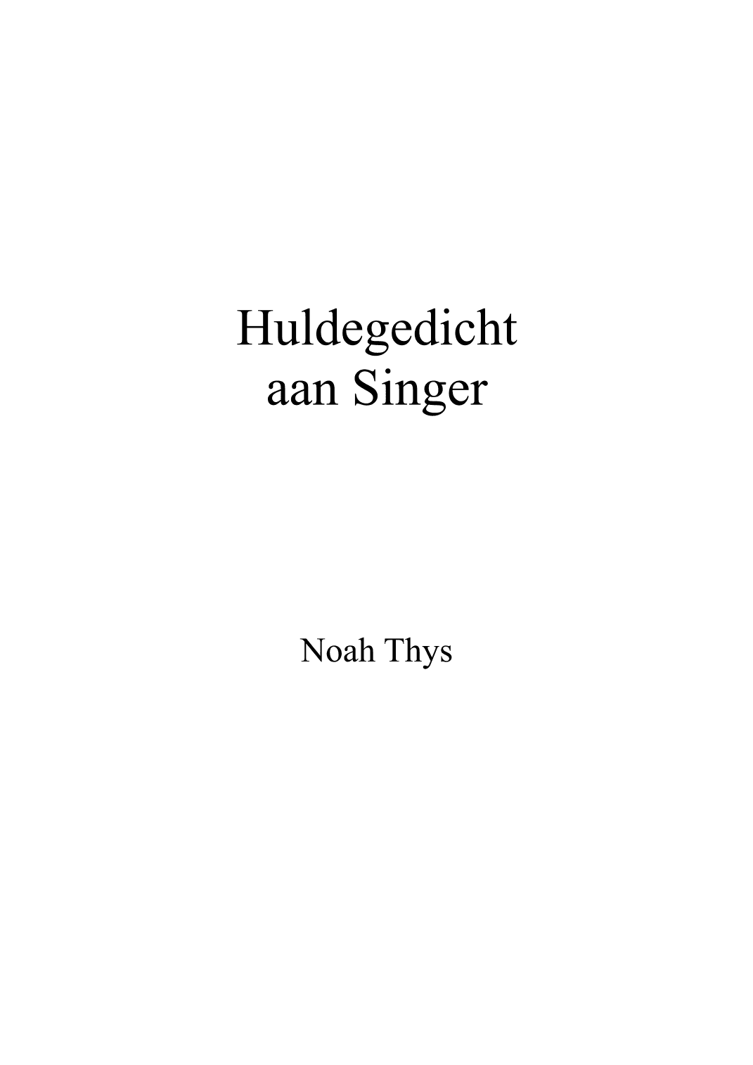 Huldegedicht aan Singer