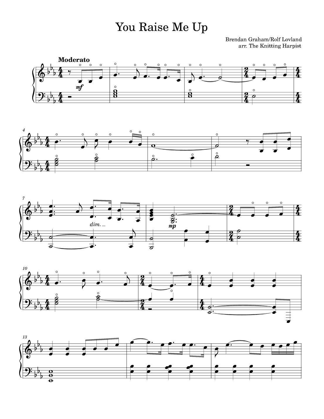 You Raise Me Up (arr. The Knitting Harpist)