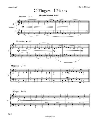 Bupkis for 2 Pianos, 4 Hands - Set One - student part