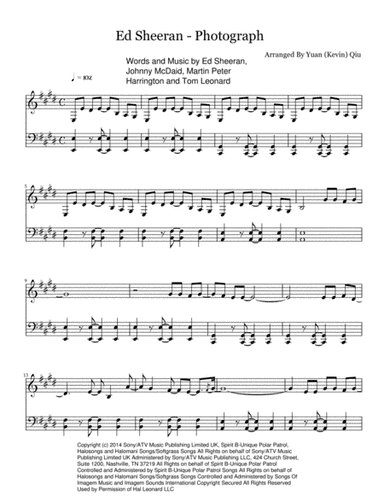 Photograph (arr. Yuan (Kevin) Qiu)