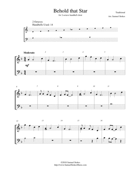 Behold that Star (Up Yonder) - for 2-octave handbell choir (arr. Samuel Stokes)