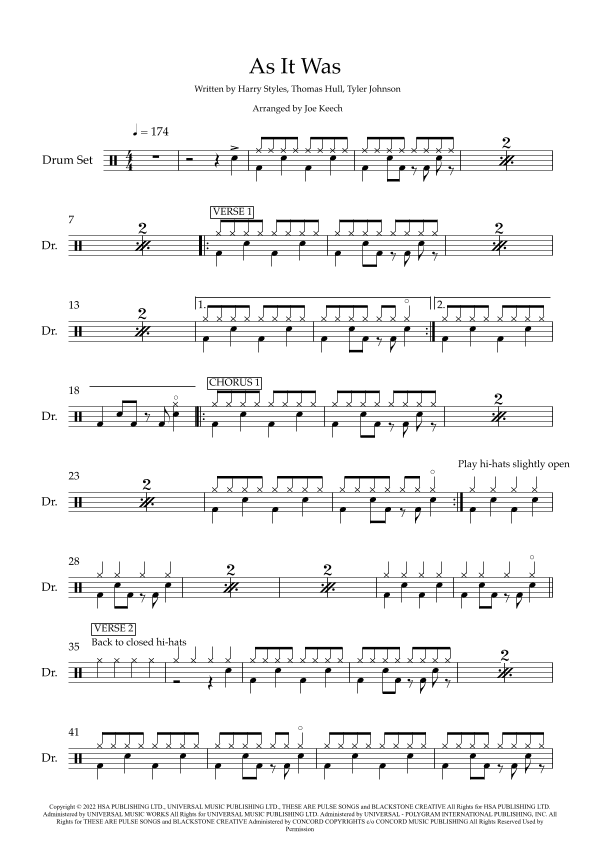 As It Was (arr. Joe Keech)