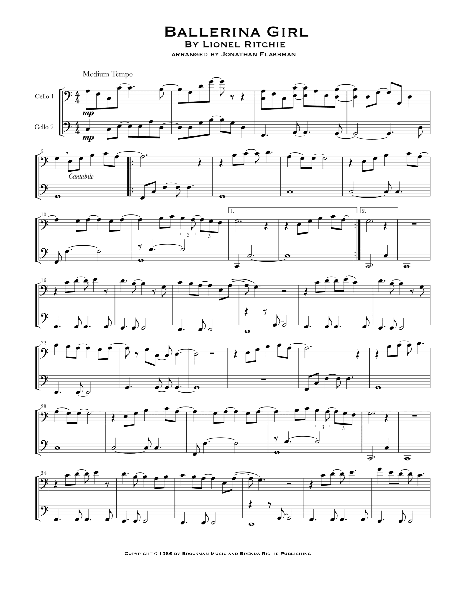Ballerina Girl (arr. Jonathan Flaksman)