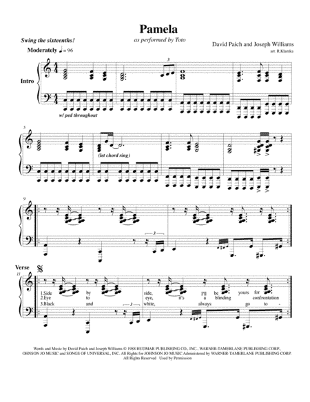 Pamela (arr. Rob Klamka)