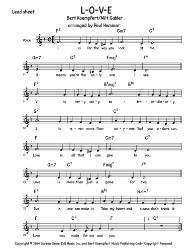 L-o-v-e (arr. Paul Hemmer)