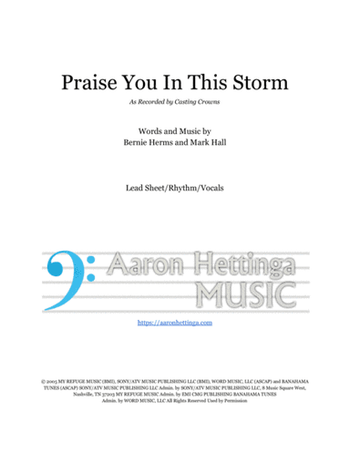 Praise You In This Storm (arr. Aaron Hettinga)
