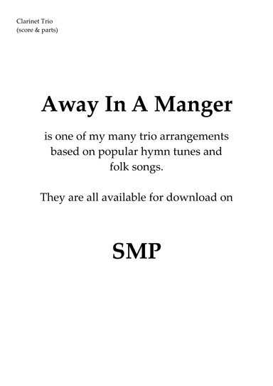 Away In A Manger, for Clarinet Trio (arr. Nigel Williams)