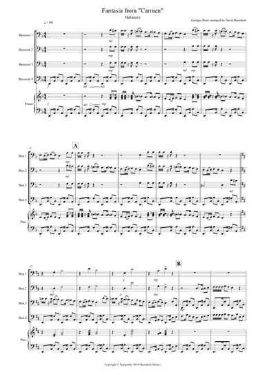 Habanera (Fantasia from Carmen) for Bassoon Quartet (arr. David Burndrett)