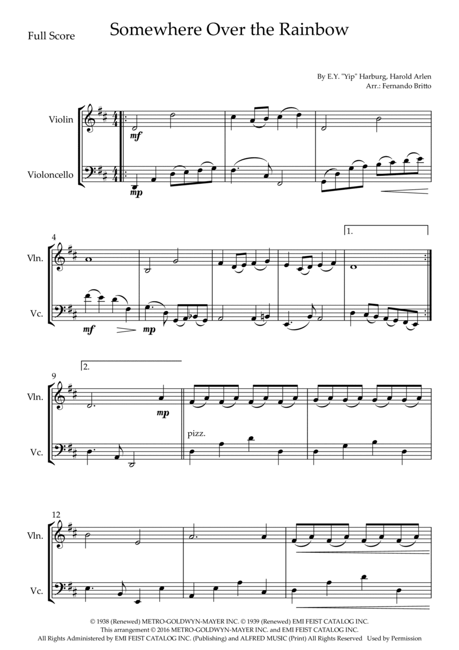 Over The Rainbow (arr. Fernando Britto)