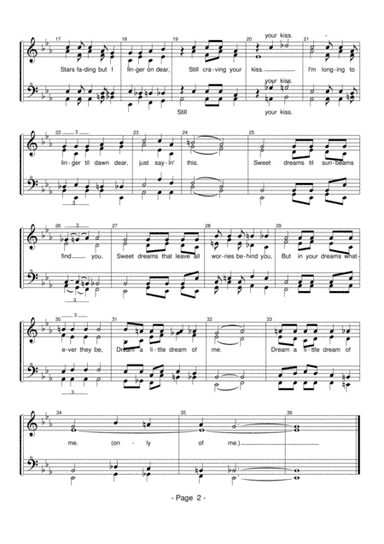 Dream A Little Dream Of Me (arr. Marilyn Penketh)