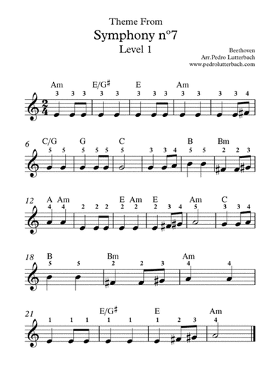 7th Symphony Theme (arr. Pedro Lutterbach)