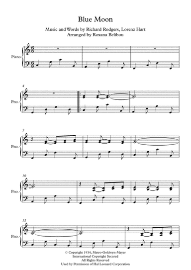 Blue Moon (arr. Roxana Belibou)