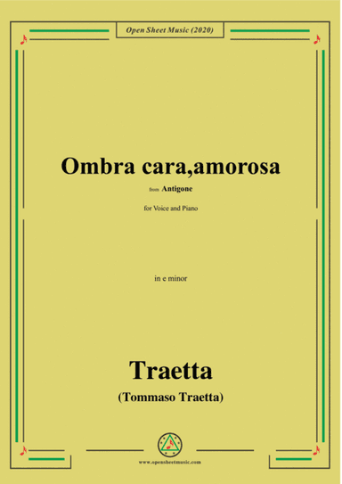 Traetta-Ombra cara,amorosa,in e minor,for Voice and Piano (arr. MSM)