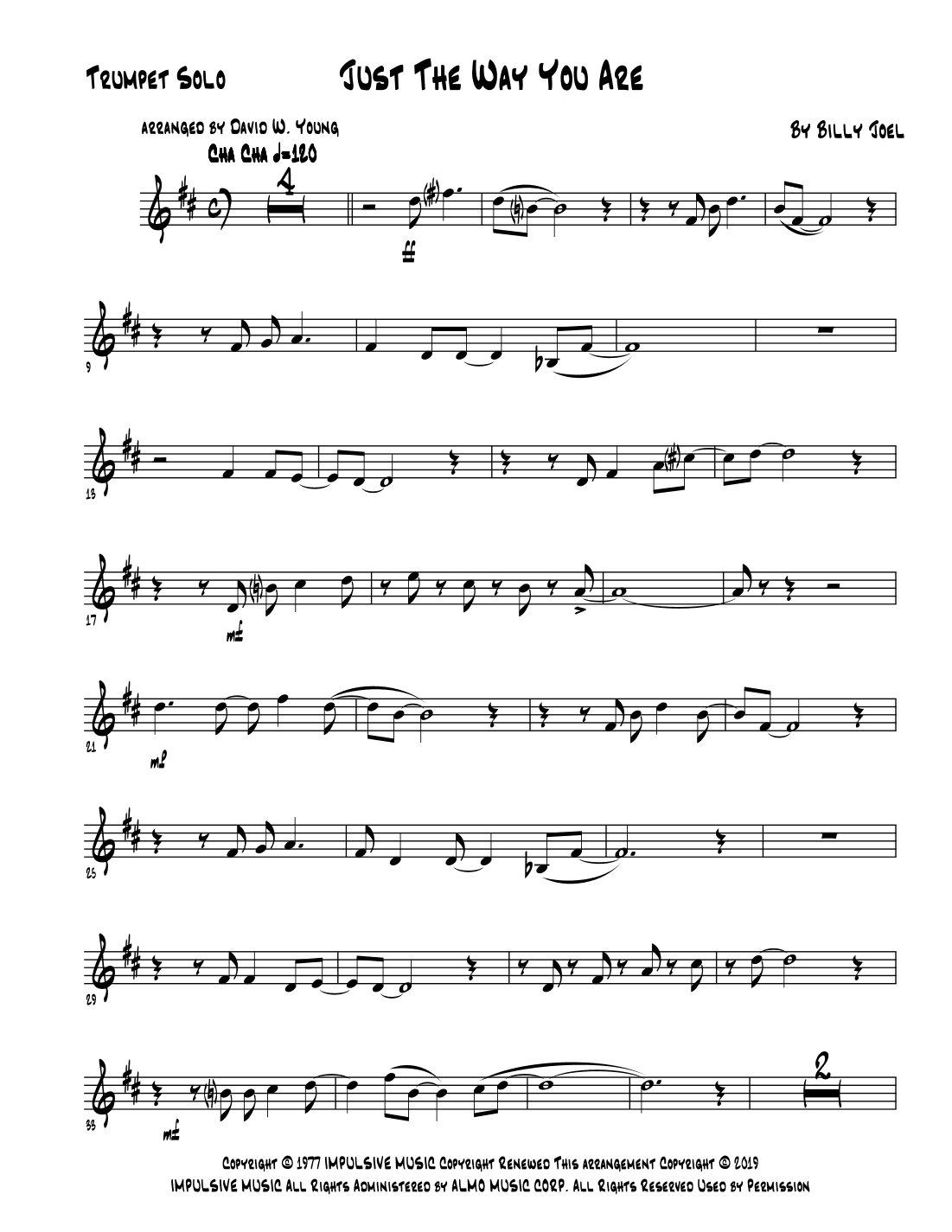 Just The Way You Are (arr. David W. Young)