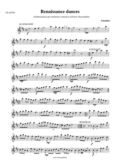 Renaissance dances (only Flute) (arr. Ester Alessandrini)