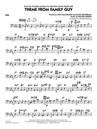Theme from Family Guy (arr. Roger Holmes) - Bass