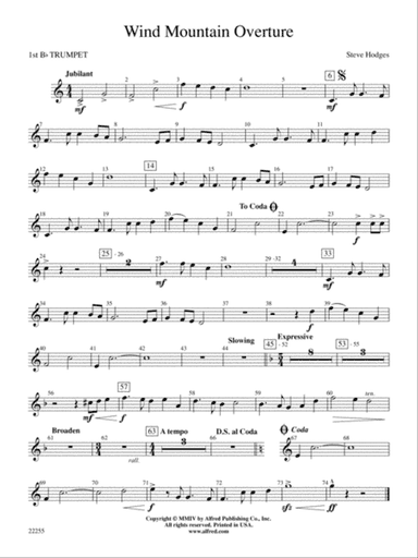 Wind Mountain Overture: 1st B-flat Trumpet