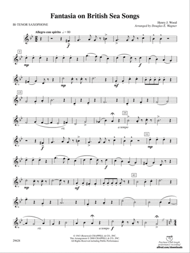Fantasia on British Sea Songs: B-flat Tenor Saxophone