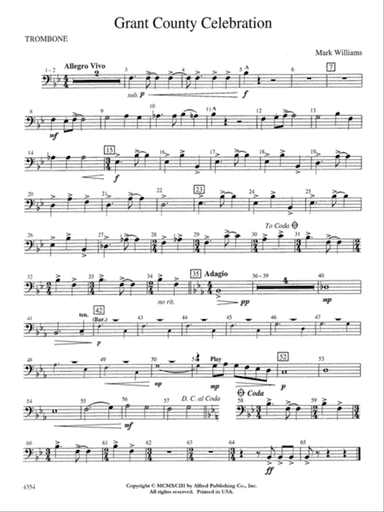 Grant County Celebration: 1st Trombone