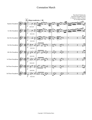 Coronation March (Db) (Saxophone Octet - 1 Sop, 4 Alto, 3 Tenor)
