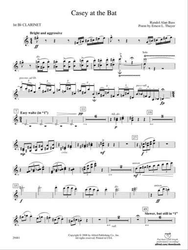 Casey at the Bat: 1st B-flat Clarinet