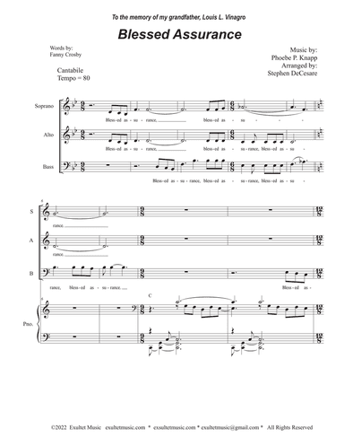Blessed Assurance (Vocal Trio - (SAB)