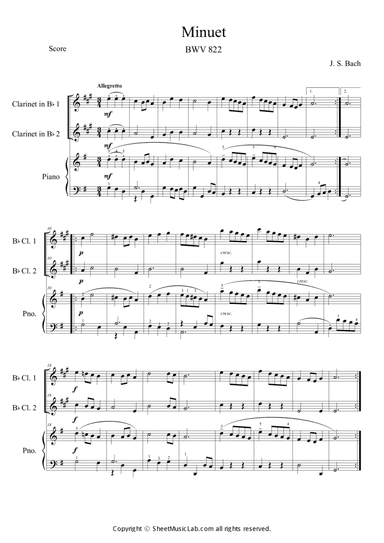 Minuet BWV 822