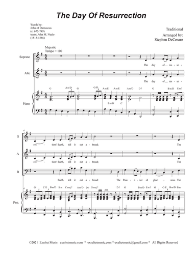 The Day Of Resurrection (SAB - Piano accompaniment)