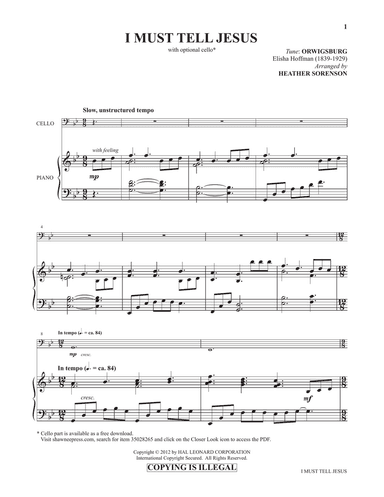 I Must Tell Jesus (from Images: Sacred Piano Reflections)