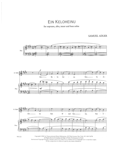 Five Sephardic Choruses: Ein Keloheinu