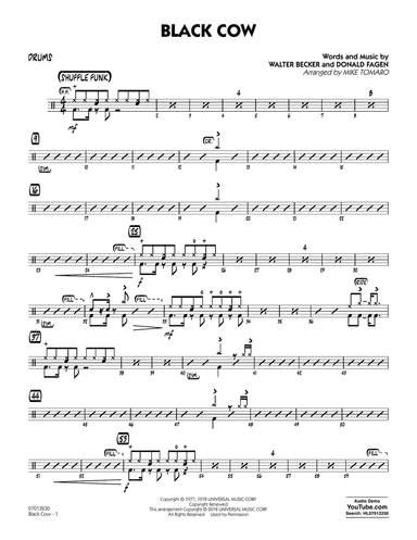Black Cow (arr. Mike Tomaro) - Drums
