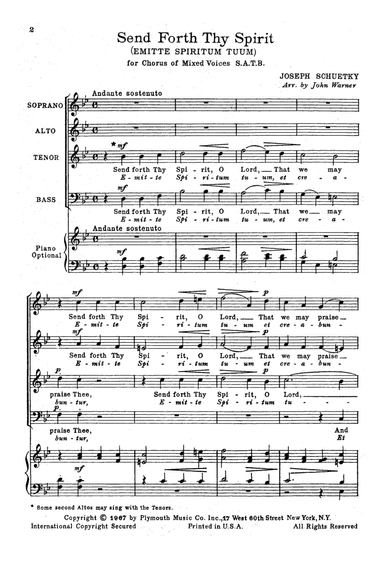 Send Forth Thy Spirit: (Emitte Spiritum Tuum)