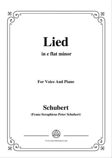 Schubert-Lied(Mutter geht durch ihre Kammern),D.373,in e flat minor,for Voice&Piano