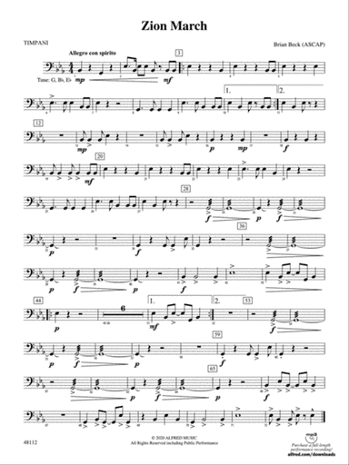 Zion March: Timpani