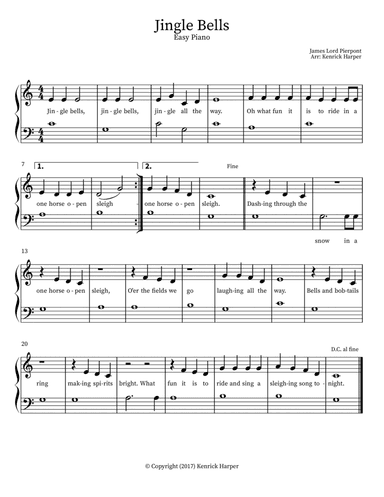 Jingle Bells- Easy Piano
