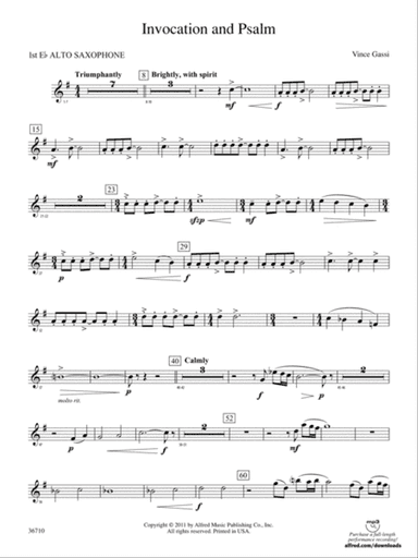 Invocation and Psalm: E-flat Alto Saxophone