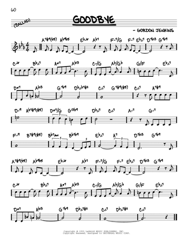 Goodbye (arr. David Hazeltine)