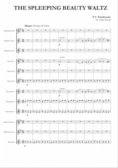 The Sleeping Beauty Waltz for Saxophone Ensemble