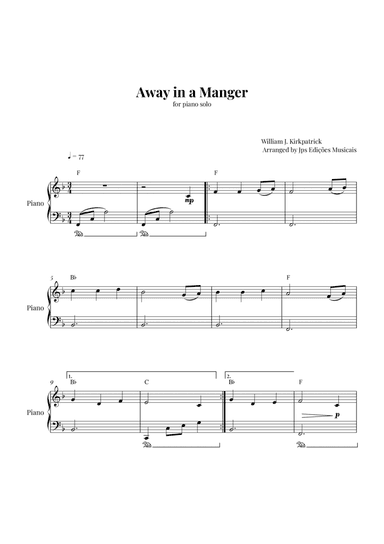 Away in a Manger for Piano