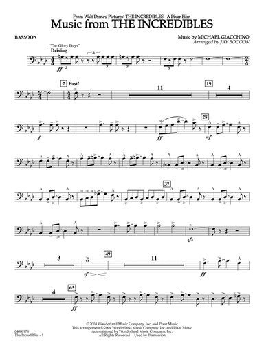 Music from The Incredibles (arr. Jay Bocook) - Bassoon