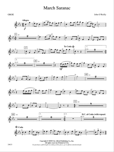 March Saranac: Oboe